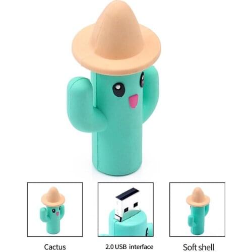Lovely Cartoon 4GB 8GB 16GB 32GB 64GB Cactus USB Flash Drive Memory Stick U Disk for Notebook Laptop PC gift
