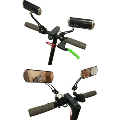 Rearview Mirror Glass for Xiaomi Mijia M365 Electric Scooter Back Sight Reflector Adjustable Mirror with Mobile Bracket Holder