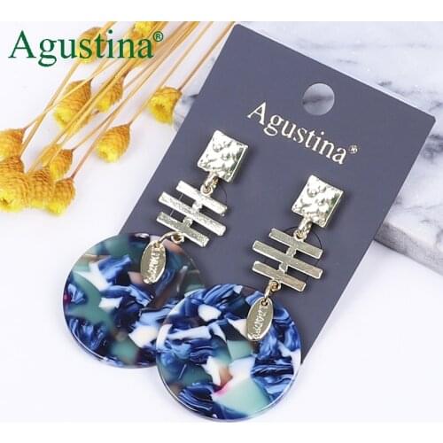 Agustina 2020 Long Earrings Fashion Jewelry Women acrylic Earrings Girls Drop Earrings Dangle Earring Blue Earings Wholesale cc