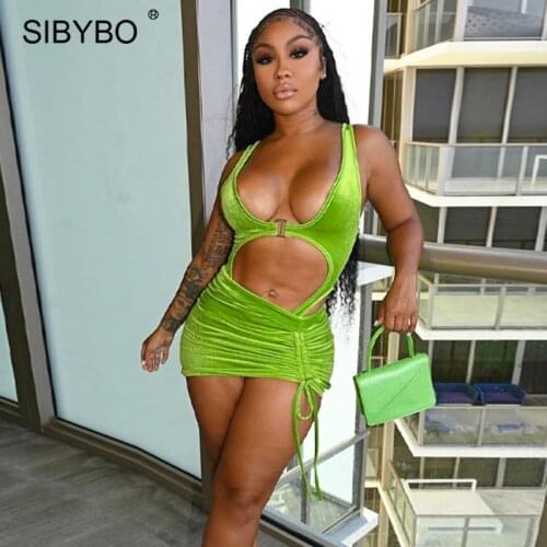 Sibybo Black Women Two Piece Set Summer Vacation Outfits Sexy Cut-Out Backless Bodysuit Top And Drawstring Skirts Matching Sets