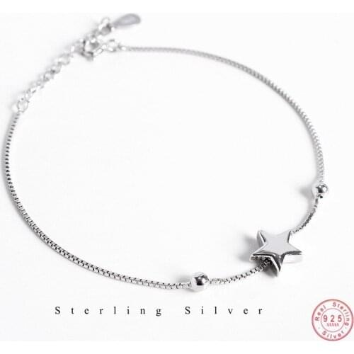 925 Sterling Silver Korean Version Simple Star Bracelet Women Fashion Classic Girlfriends Jewelry Accessories Friendship Gift