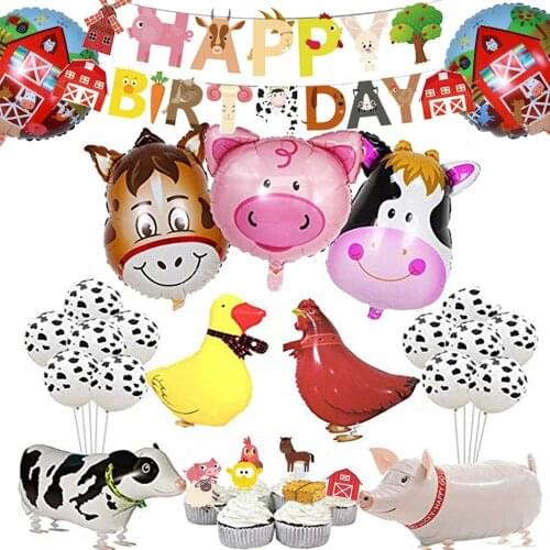 1 Set Farm Animal Party Decoration Farm Walk Balloon Decoration Package Farm Yard Balloon Birthday Party Supplies