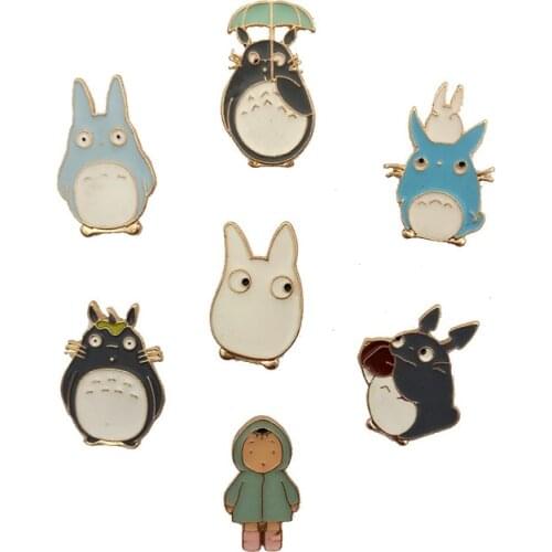 10pcs/ lot fashion jewelry accessories cartoon metal enamel pin badge Totoro