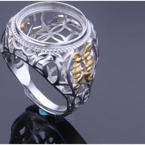 16*16mm 925 STERLING SILVER mens Semi Mount Bases Blanks base blank Pad VINTAGE rings ring Setting set jewelry gift diy A2085