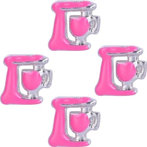 F295 Fashion 20PCS Zinc Alloy Pink Kitchen Coffee Machine Charms for Living Memory Floating Locket