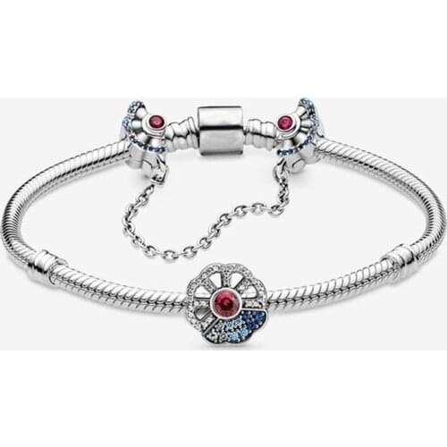 2020 High Quality New Blue Folding Fan Charm Bracelet For Womens Banquet Diy Chinese Style Exquisite Jewelry Accessories