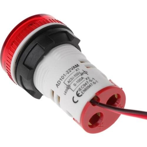 2021 New Digital Voltmeter Ammeter 22mm Round AC 50-500V 0-100A Voltage Volt Amp Monitor