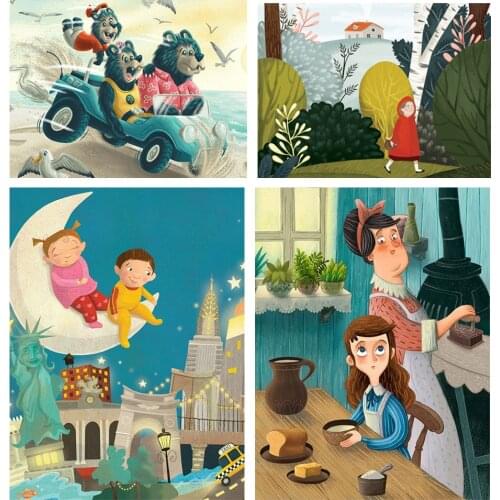 5D Diamond Painting Art Illustration Rhinestone Cross Stitch Illustration Exquisite Decorative Painting DIY Can Be Customized