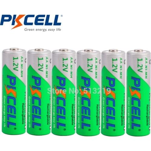 6PCS x PKCELL 2200MAH 1.2V NIMH AA rechargeable battery Low Self Discharge Batteries NI-MH for flashlight toy battery