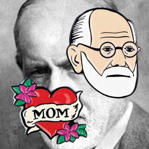 The Unemployed Philosophers Guild Brooch Psychoanalysis Father Enamel Pin Lover your mom Badge Set
