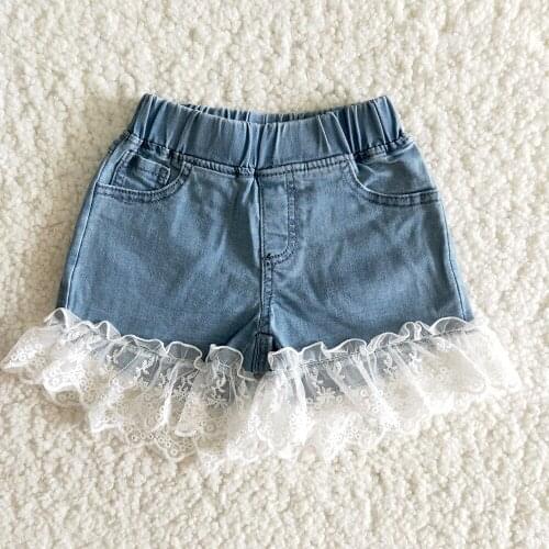 Toddler Girls Fashion Denim Shorts High Quality Kids Short Jeans Children Lace Elastic pants
