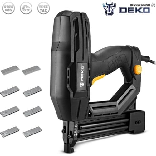 DEKO DKET02 Electric Tacker and Stapler Furniture Staple Gun for Frame with Staples & Woodworking Tool