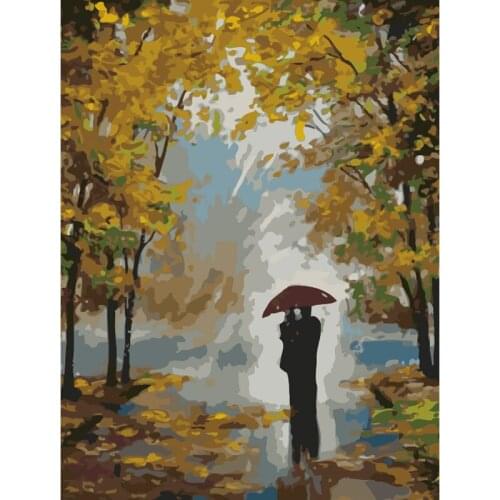 GATYZTORY Frame DIY oil painting by numbers for adults Maple leaf tree landscape pictures by numbers unique gift for home decor