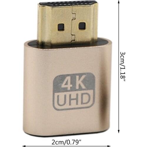 H7JA HDMI-compatible Dummy Plug Virtual Display Emulator Adapter DDC Edid Support 1920x1080P for Laptop Video Card