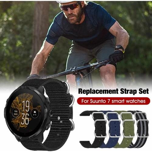 Canvas Replacement Smart Watch Band Soft Waterproof Silicone Replace Skin-friendly For Suunto 7 Wrist HR Breathable Wat