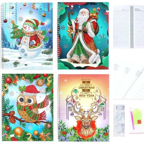 HUACAN Special Shaped Diamond Painting Notebooks Christmas 5d Embroidery Cross Stitch Diamond Art