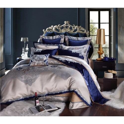 4/6/10PCS Silk Cotton Jacquard Bedding Set US Queen King Size Duvet Cover Bedsheet Thick Bedspread set Parrure De Lit