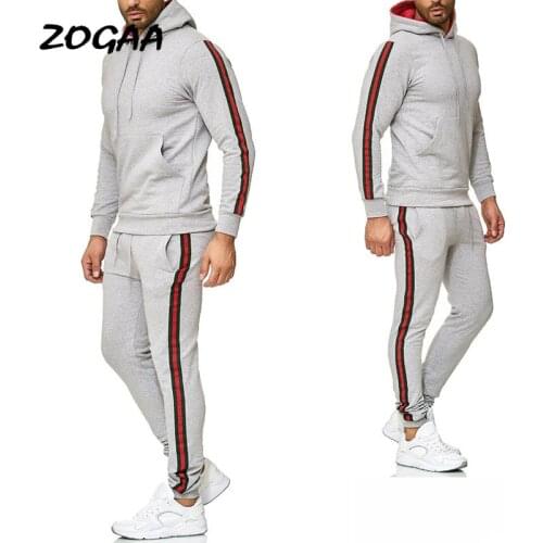 ZOGAA Sets Man Autumn Winter New Hot Mens Casual Suit Color Matching Stitching Slim Plus Size Sport Wear Tracksuits Loung Wear