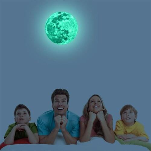 Cute Cartoon DIY 3D Luminous Moon Earth Wall Stickers for Kids Room Bedroom Glow In The Dark Wall Sticker Home Decor Living Room