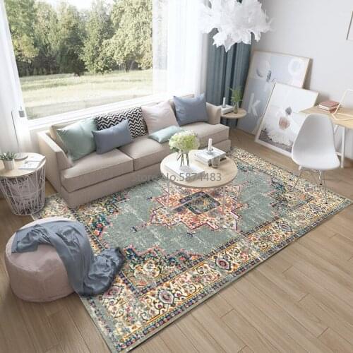 Fashion Fresh White Powder Green Geometric Kitchen Living Room Bedroom Bedside Carpet Floor Mats
