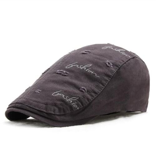 Mens and womens beret caps autumn and winter embroidery hat fashion forward cap