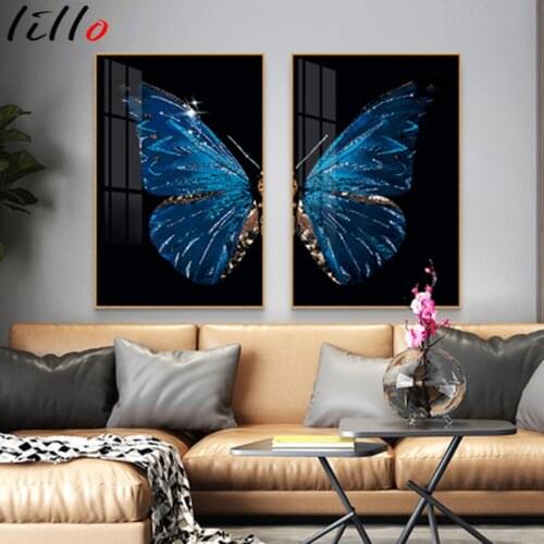 Abstract butterfly wings Scandinavian wall poster, Golden Nordic canvas painting, golden butterfly image for wall, modern style