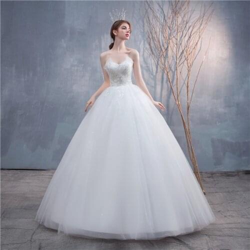 New White Wedding Dress Beading Sequined Sweetheart Bridal Dreamlike Wedding Gown vestido de fiesta de boda robe mariage