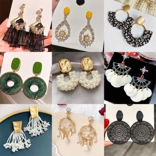 New Japan New Vintage Bohemia Style Big Drop Earrings For Women Fashion Temperament Simulated Pearl Brinco Jewelry