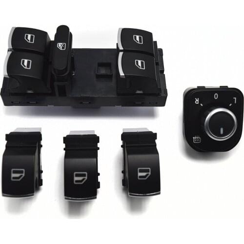 New Chrome Mirror Window Switch For Volkswagen VW Jetta 5 6 Golf GTI 5 6 Touran Tiguan Caddy Passat B6 CC 5ND959565B 5ND959857