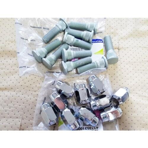 OEM 4143009002 *10 4173531000 *10 2WD & AWD Hub bolt hub nut Front Wheel Bolts 10PC Nuts 10PC For Ssangyong Kyron 05+ Rexton 06