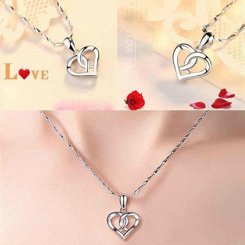 Necklace Fashion Women Heart Shaped Pendant lovely simple collarbone chain