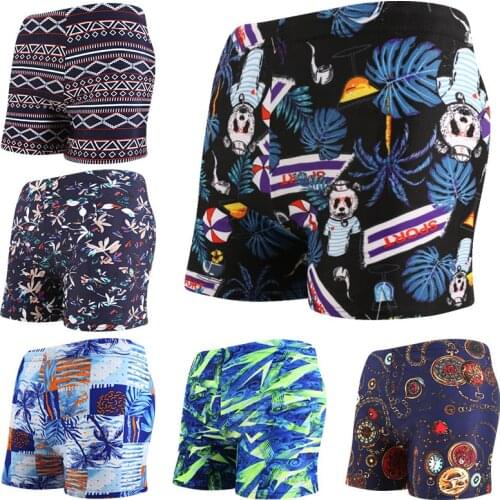 Swimming Trunks Mens Hot Spring Vacation Mens Swimming Trunks Boxer Conservative Anti-awkward Beach Shorts Swimwear 2021