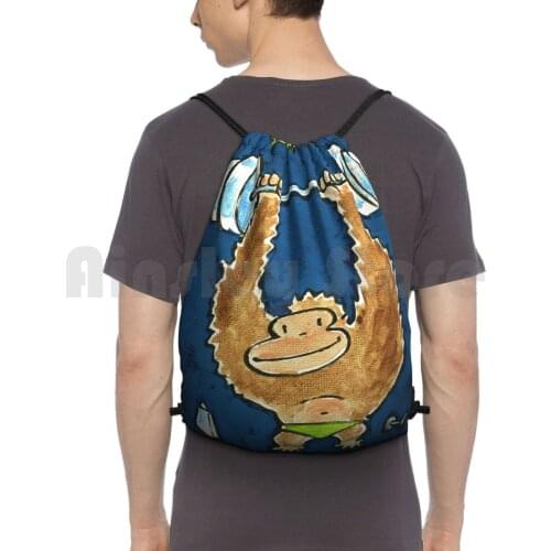 Gym Ape Backpack Drawstring Bag Riding Climbing Gym Bag Health Exercise Sport Cartoon