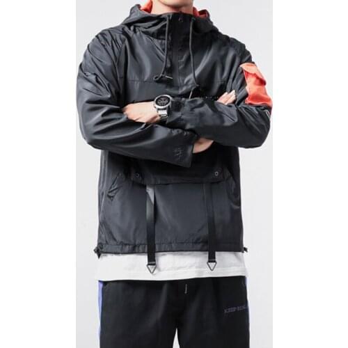 Hoodie sweatshirt Men Sport coat Loose Hip Hop New Arrive Big Pocket Long Sleeve Fashion Jacket Coat Male