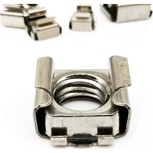 1/2/5/10pcs M4 M5 M6 M8 M10 M12 A2-70 304 Stainless Steel Square Elastic Rack Mount Server Cabinet Shelf Clip Floating Cage Nut