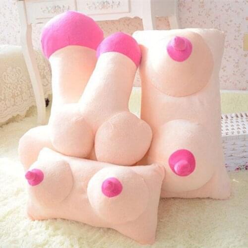 1pc Plush Cushion Big Boobs Breast Toy Penis Dick Pillow Couple Funny Gifts Erotic Pillow Sexy Kawaii Toy Valentine Day Present