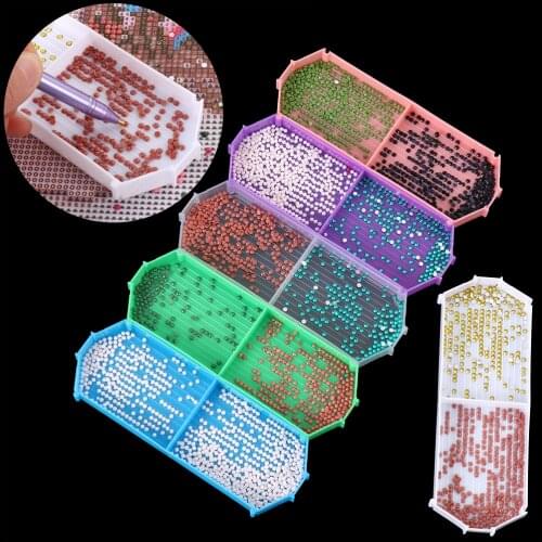 1Pcs Upgrade Large Capacity Diamond Painting Beads Tray Plastic Drill Plate Cross Stitch Embroidery Tool Nail Art Beading Plate