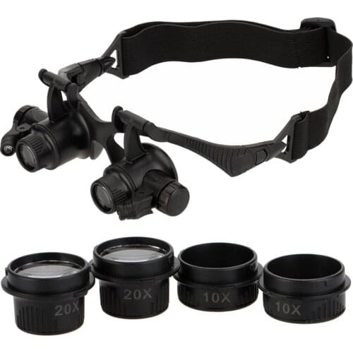 10X 15X 20X 25X LED Lights Magnifier Eye Glasses Watch Repair Loupe Jeweler Magnifying Glasses