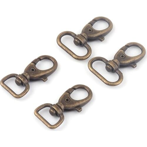 14/20mm Bronze Swivel Clasps Claw, Swivel Dog Hook,Lobster Key Ring Clasp Purse Bag Handbag Lanyard Hardware,Strap Webbing Clip
