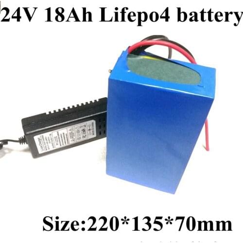 24V 18AH24v Electric Bicycle LIFEPO4 500w 800w PVC Case 24v Lithium Scooter Electric Bike Battery Pack + BMS Charger