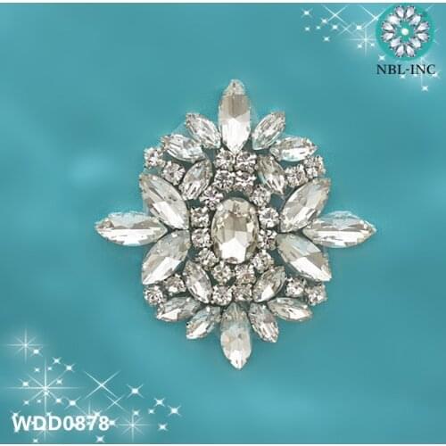 30PCS )Wholesale bridal beaded sewing crystal rhinestone applique iron on for wedding dress WDD0878