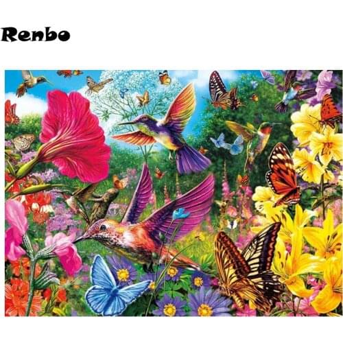 Diamond Painting Hummingbird flower,5D,DIY,3D Diamond Embroidery,Cross Stitch,Diamond Mosaic,Needlework,3D Picture,home Decor