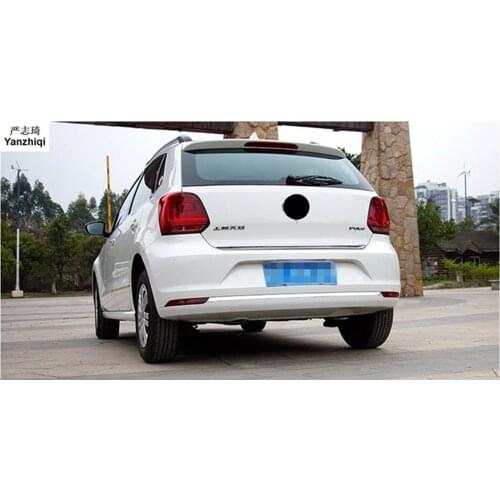 Free shipping Stainless steel rear box cover shiny suitcase cover car stickers styling for 2011-2017 Volkswagen VW POLO