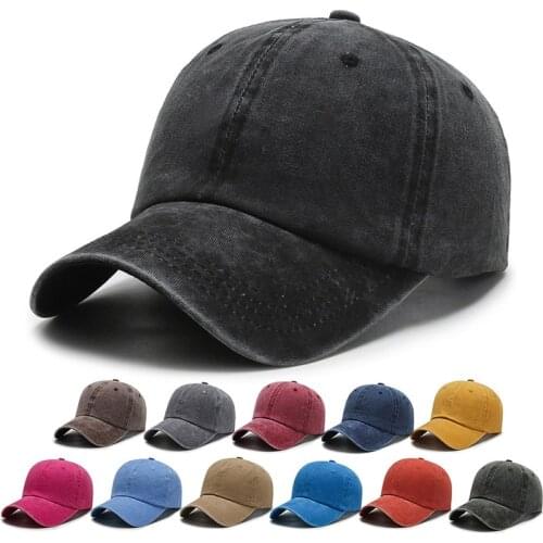 Kpop Washed Cotton Baseball Cap For Women Men Plain Color Adjustable Casual Snapback Hat Gorras Hombre Bonnet Visera Mujer Kappe