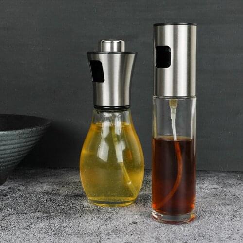 BBQ Olive Oil Spray Bottle Oil Vinegar Water Pump Spray Gravy Boats Grill BBQ Salad Sprayer Leak-proof Kitchen Tools 100ml/200ml