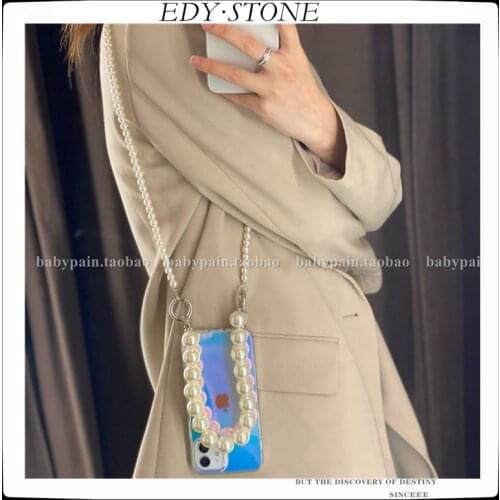 Body Chain Big pearl Chain Necklace Phone Cases For iPhone 12 7 8 6s 6 Plus 11 Pro X XR XS Max SE Double Pearl Chain Phone Case