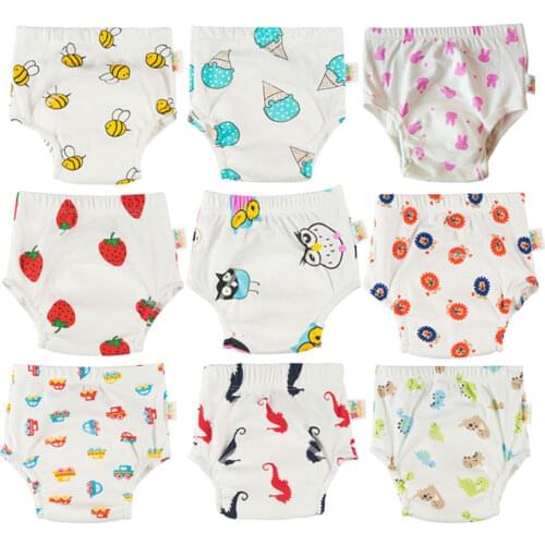 Babyfriend 10PCS Cute Prints Waterproof Baby Potty Training Pants Reusable Toilet Trainer Panty Underwear Infant Cloth Diaper