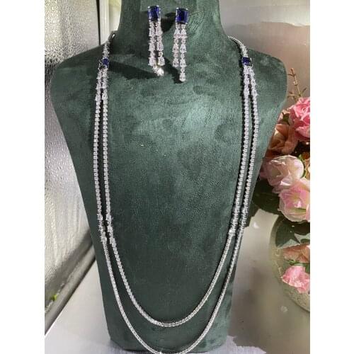 Jankelly luxury 2pcs Bridal Zirconia Jewelry Sets For Women Party, Luxury Dubai Nigeria CZ Crystal Wedding Jewelry Sets