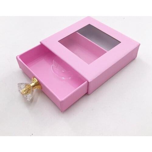 Drawer Lash Box Square Eyelashes Packaging Fit 25mm Mink Eye Lashes with Diamond Slide Box