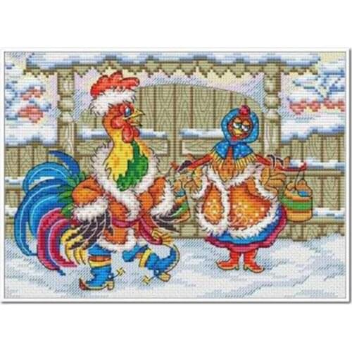 Pretty hen patterns Counted Cross Stitch 11CT 14CT 18CT DIY wholesale Chinese Cross Stitch Kit Embroidery Needlework Sets